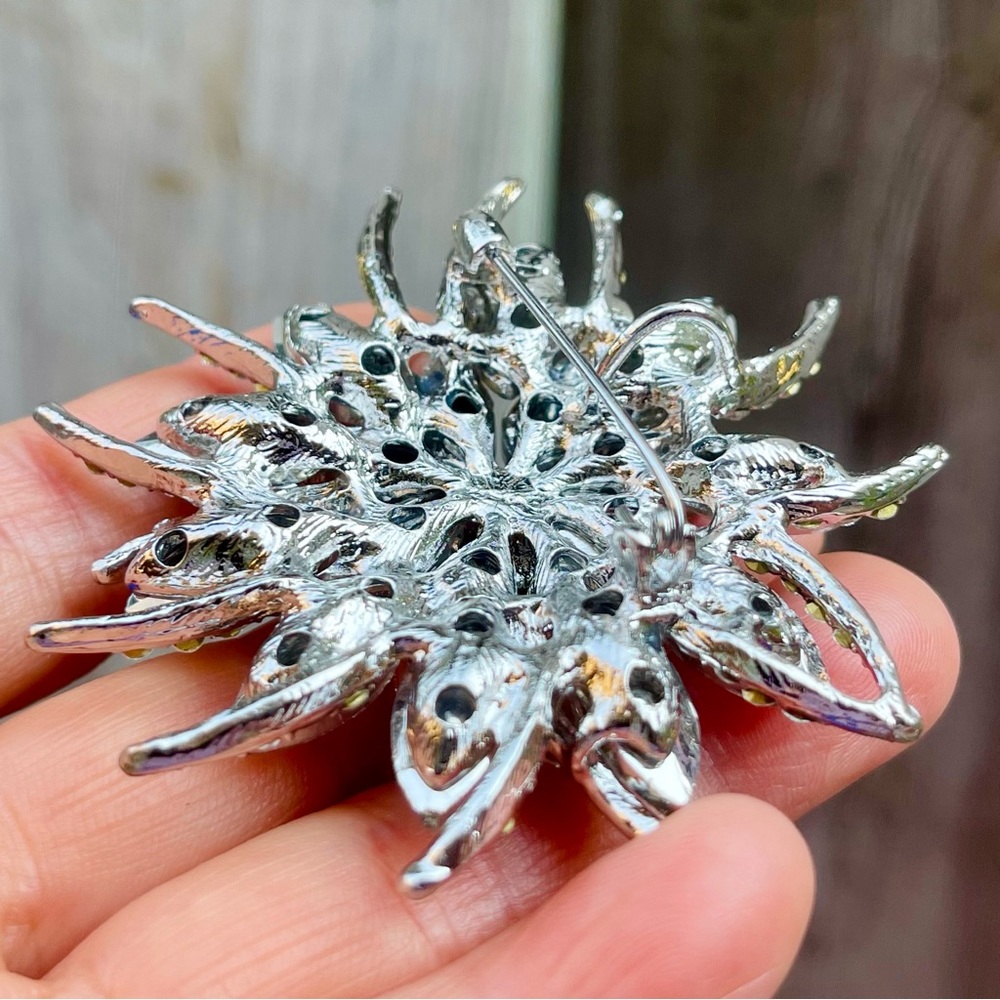 Large Rhinestone Brooch Large Rhinestone Pin - Picture 3 of 3